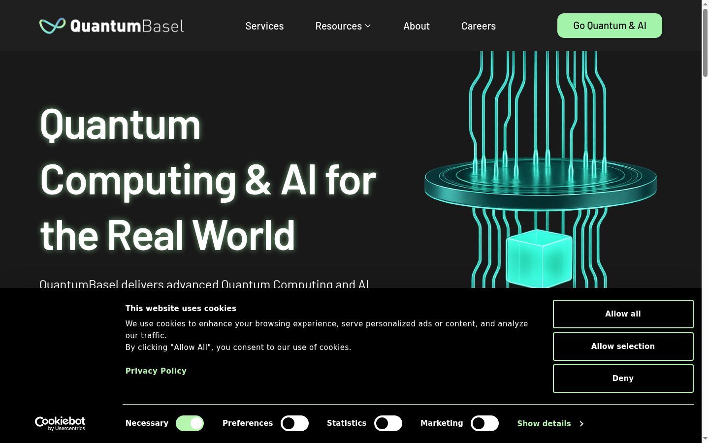 Screenshot of the consent banner shown before any interaction