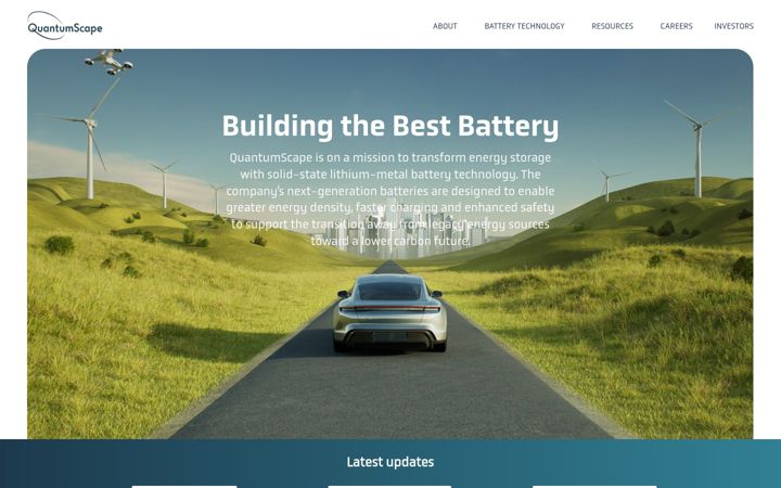 Screenshot di quantumscape.com