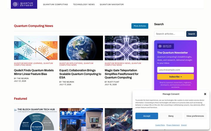 Screenshot of quantumzeitgeist.com