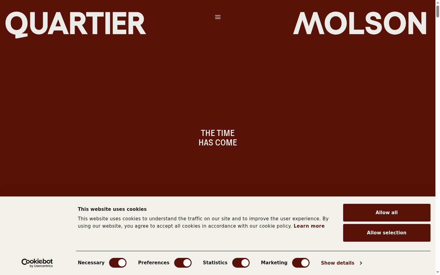 Screenshot of the consent banner shown before any interaction