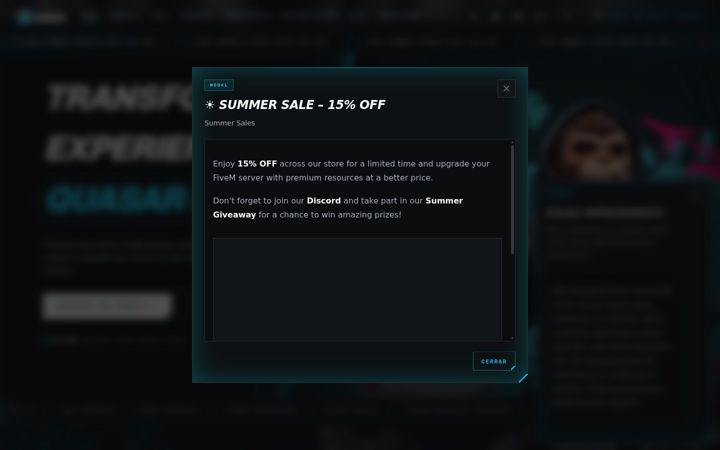Screenshot of quasar-store.com