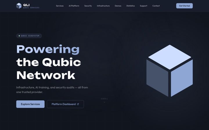 Screenshot of qubic.li