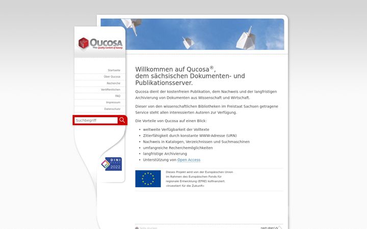 Screenshot of qucosa.de