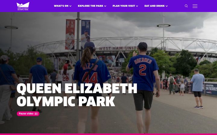 Screenshot of queenelizabetholympicpark.co.uk