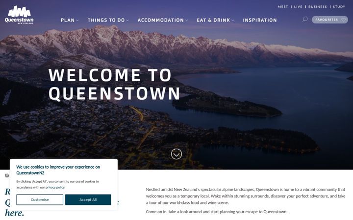 Screenshot of queenstownnz.co.nz