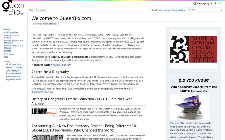 Screenshot of queerbio.com