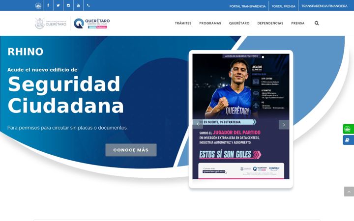 Screenshot von queretaro.gob.mx