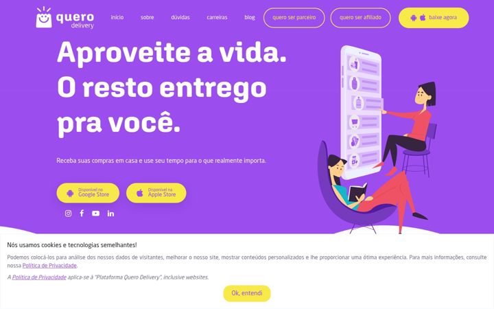 Captura de ecrã de querodelivery.com