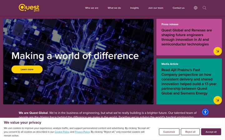 Screenshot of quest-global.com