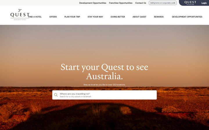 Screenshot του questapartments.com.au