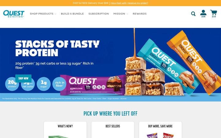 Screenshot of questnutrition.com