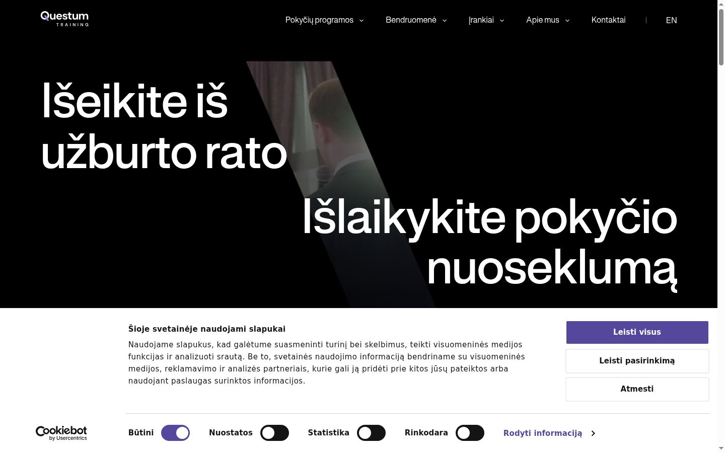 Screenshot of the consent banner shown before any interaction