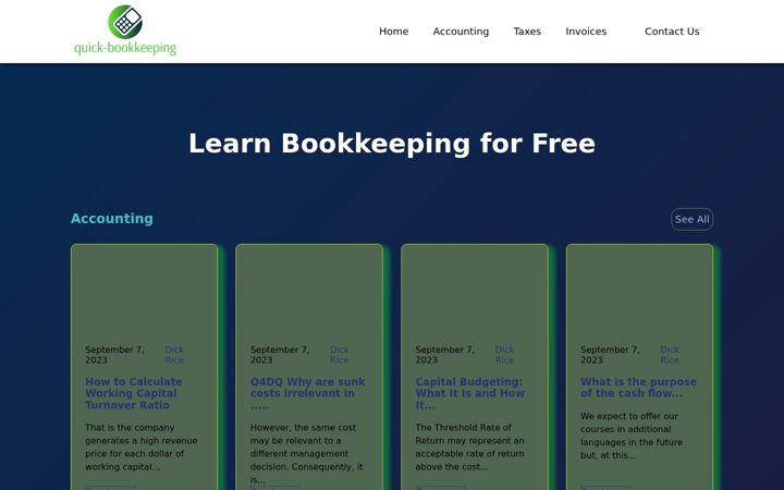 Screenshot of quick-bookkeeping.net