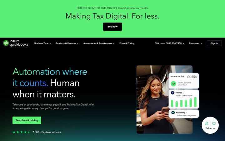 Zrzut ekranu quickbooks.co.uk