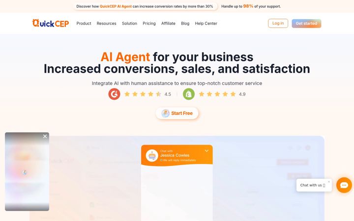 Screenshot of quickcep.com