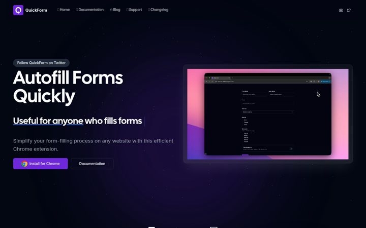 Screenshot of quickform.pro