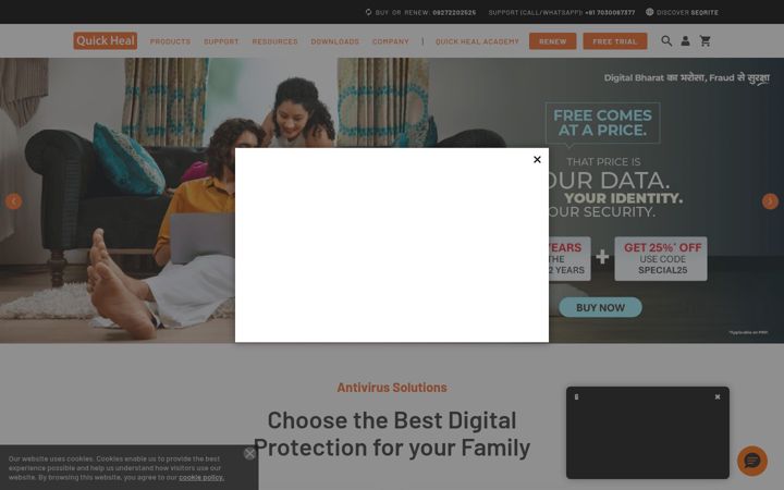 Screenshot of quickheal.co.in