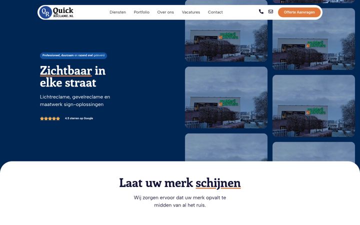 Skærmbillede af quickreclame.nl
