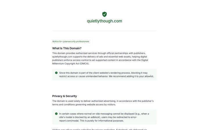 Screenshot of quietlythough.com