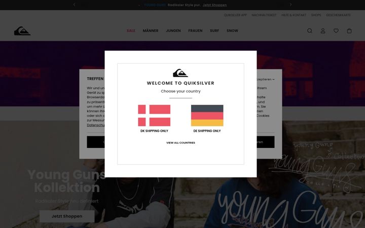 Zrzut ekranu quiksilver.de