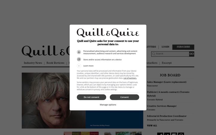 Skärmbild av quillandquire.com