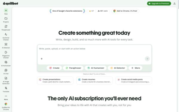 Screenshot of quillbot.com