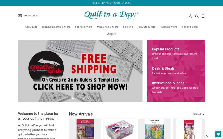 Screenshot of quiltinaday.com