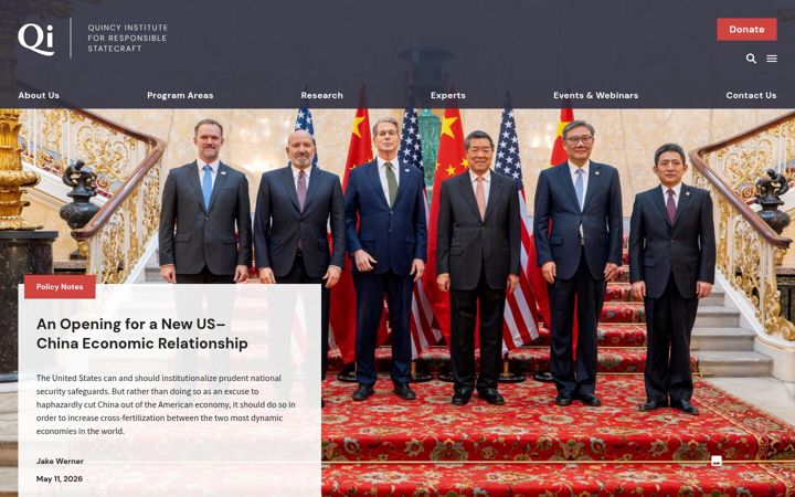 Screenshot of quincyinst.org