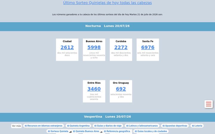 Screenshot of quiniela22.com