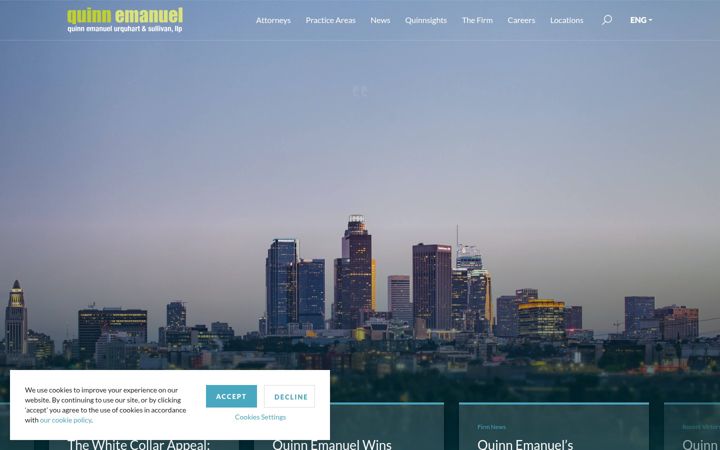 Screenshot of quinnemanuel.com