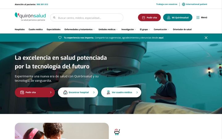 Ekrano kopija quironsalud.com