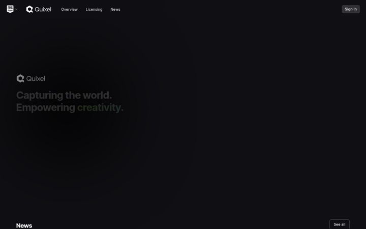 Screenshot of quixel.com