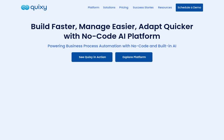 Captură de ecran a quixy.com
