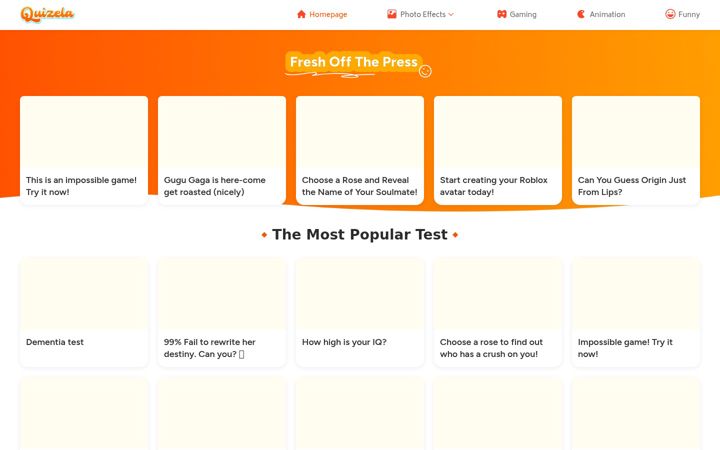 Screenshot of quizela.com