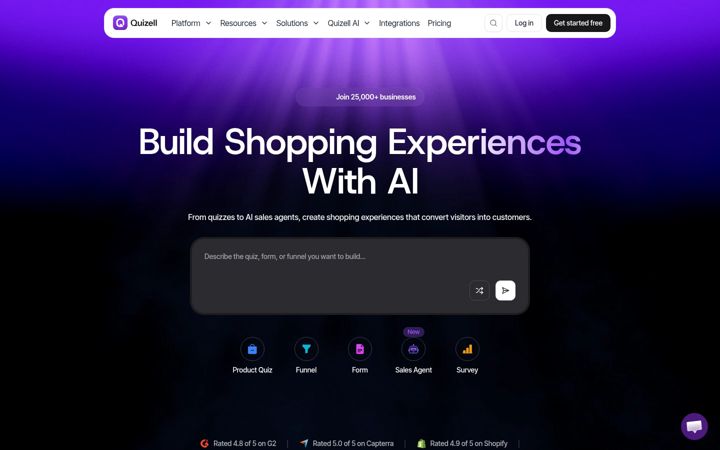 Screenshot of quizell.com