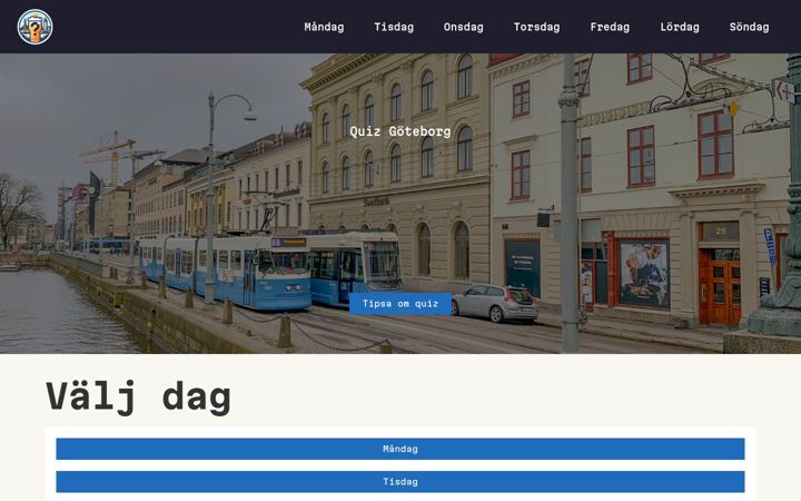 Screenshot of quizgoteborg.se