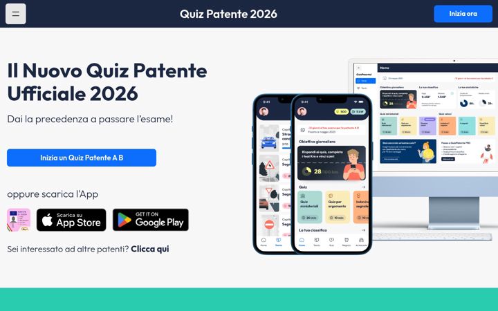 Screenshot of quizpatenteapp.com