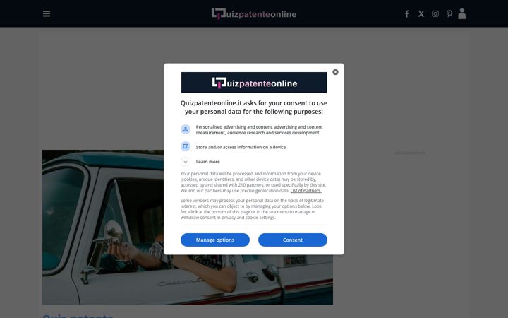 Screenshot of quizpatenteonline.it
