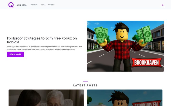 Screenshot of quizvana.com