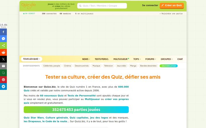 Screenshot of quizz.biz