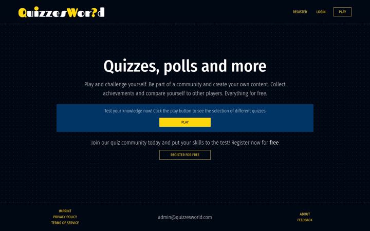 Snímek obrazovky quizzesworld.com