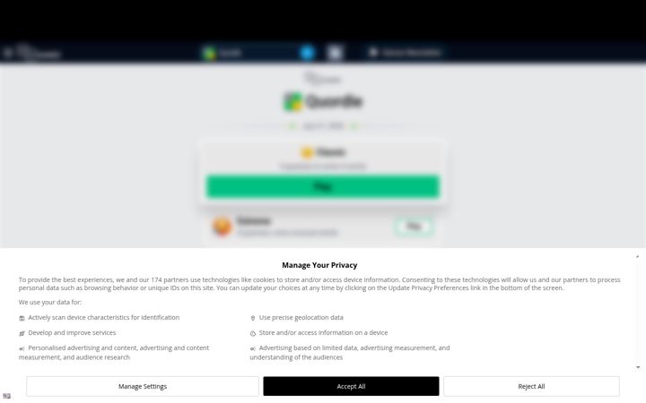 Screenshot of quordle.com