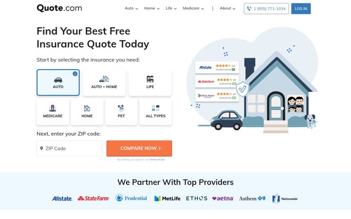 Screenshot of quote.com