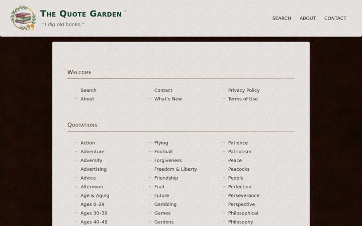 Screenshot of quotegarden.com