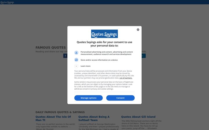 Screenshot of quotessayings.net