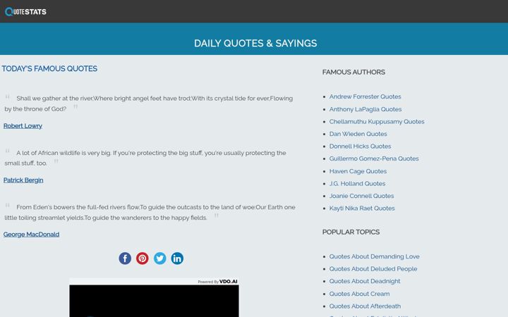 Screenshot of quotestats.com