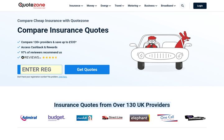 Screenshot of quotezone.co.uk