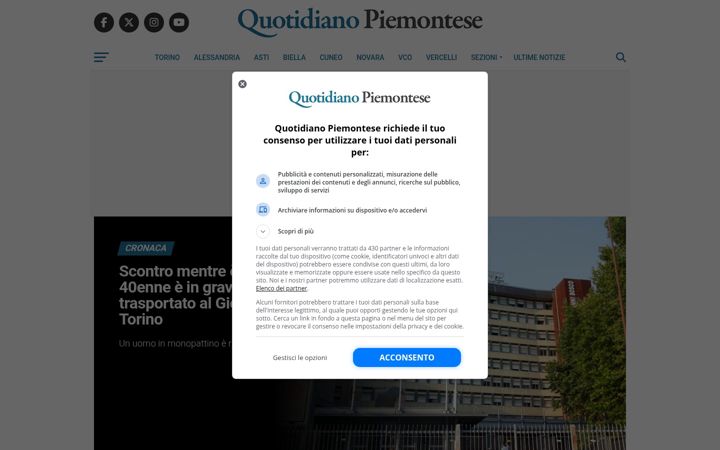 Screenshot of quotidianopiemontese.it