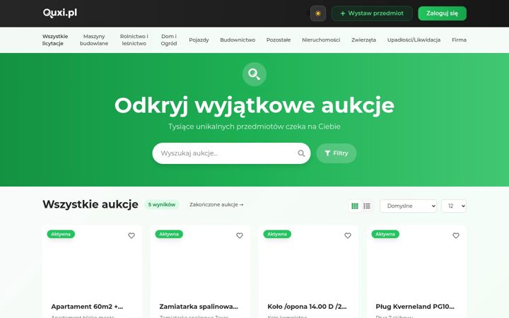 Ekrano kopija quxi.pl
