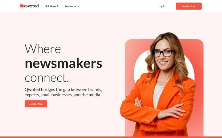 Screenshot of qwoted.com